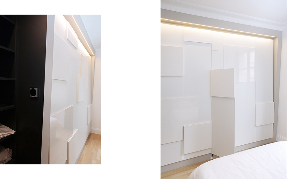 Mobiliers sculptés, Paris 16 | dressing intégré